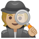 Android Pie; U+1F575 U+1F3FC; Emoji