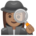 Android Pie; U+1F575 U+1F3FD U+200D U+2640 U+FE0F; Emoji