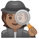 Android Pie; U+1F575 U+1F3FD; Emoji