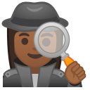 Android Pie; U+1F575 U+1F3FE U+200D U+2640 U+FE0F; Emoji