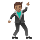 Android Pie; U+1F57A U+1F3FD; Emoji