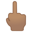 Android Pie; U+1F595 U+1F3FD; Emoji