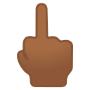 Android Pie; U+1F595 U+1F3FE; Emoji