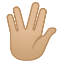 Android Pie; U+1F596 U+1F3FC; Emoji