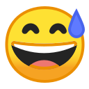 Android Pie; U+1F605; Emoji