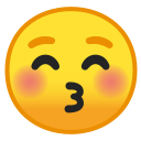 Android Pie; U+1F61A; Emoji