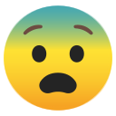 Android Pie; U+1F628; Emoji