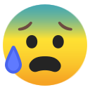 Android Pie; U+1F630; Emoji