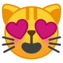 Android Pie; U+1F63B; Emoji