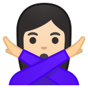 Android Pie; U+1F645 U+1F3FB U+200D U+2640 U+FE0F; Emoji