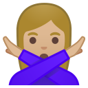 Android Pie; U+1F645 U+1F3FC U+200D U+2640 U+FE0F; Emoji