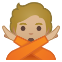 Android Pie; U+1F645 U+1F3FC; Emoji