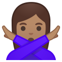 Android Pie; U+1F645 U+1F3FD U+200D U+2640 U+FE0F; Emoji
