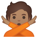 Android Pie; U+1F645 U+1F3FD; Emoji