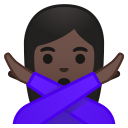 Android Pie; U+1F645 U+1F3FF U+200D U+2640 U+FE0F; Emoji