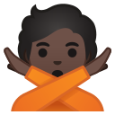 Android Pie; U+1F645 U+1F3FF; Emoji