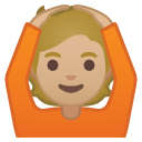 Android Pie; U+1F646 U+1F3FC; Emoji