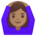Android Pie; U+1F646 U+1F3FD U+200D U+2640 U+FE0F; Emoji