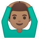 Android Pie; U+1F646 U+1F3FD U+200D U+2642 U+FE0F; Emoji