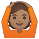 Android Pie; U+1F646 U+1F3FD; Emoji