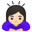 Android Pie; U+1F647 U+1F3FB U+200D U+2640 U+FE0F; Emoji