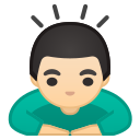 Android Pie; U+1F647 U+1F3FB U+200D U+2642 U+FE0F; Emoji