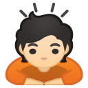 Android Pie; U+1F647 U+1F3FB; Emoji