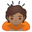 Android Pie; U+1F647 U+1F3FD; Emoji