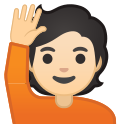 Android Pie; U+1F64B U+1F3FB; Emoji