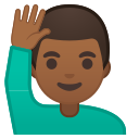 Android Pie; U+1F64B U+1F3FE U+200D U+2642 U+FE0F; Emoji