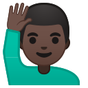 Android Pie; U+1F64B U+1F3FF U+200D U+2642 U+FE0F; Emoji