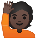 Android Pie; U+1F64B U+1F3FF; Emoji