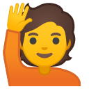 Android Pie; U+1F64B; Emoji