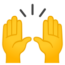 Android Pie; U+1F64C; Emoji