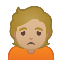 Android Pie; U+1F64D U+1F3FC; Emoji
