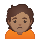 Android Pie; U+1F64D U+1F3FD; Emoji