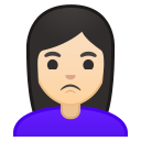 Android Pie; U+1F64E U+1F3FB U+200D U+2640 U+FE0F; Emoji