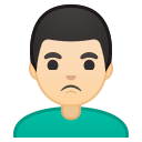 Android Pie; U+1F64E U+1F3FB U+200D U+2642 U+FE0F; Emoji