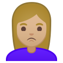 Android Pie; U+1F64E U+1F3FC U+200D U+2640 U+FE0F; Emoji