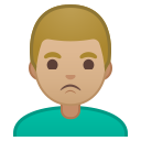 Android Pie; U+1F64E U+1F3FC U+200D U+2642 U+FE0F; Emoji