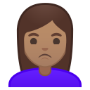 Android Pie; U+1F64E U+1F3FD U+200D U+2640 U+FE0F; Emoji