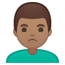 Android Pie; U+1F64E U+1F3FD U+200D U+2642 U+FE0F; Emoji