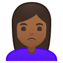 Android Pie; U+1F64E U+1F3FE U+200D U+2640 U+FE0F; Emoji
