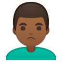 Android Pie; U+1F64E U+1F3FE U+200D U+2642 U+FE0F; Emoji