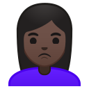 Android Pie; U+1F64E U+1F3FF U+200D U+2640 U+FE0F; Emoji
