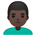 Android Pie; U+1F64E U+1F3FF U+200D U+2642 U+FE0F; Emoji