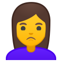 Android Pie; U+1F64E U+200D U+2640 U+FE0F; Emoji