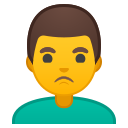 Android Pie; U+1F64E U+200D U+2642 U+FE0F; Emoji
