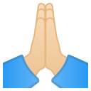 Android Pie; U+1F64F U+1F3FB; Emoji