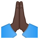 Android Pie; U+1F64F U+1F3FF; Emoji